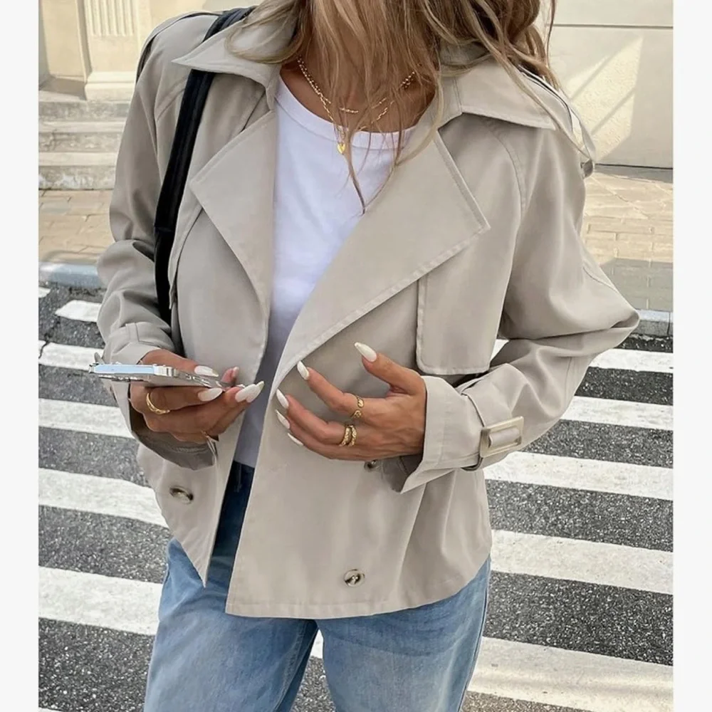 Chic Nation Tan Trench Coat - Picture 3 of 4